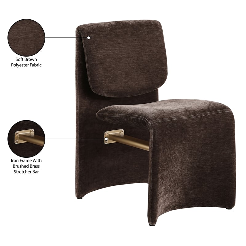 Meridian Furniture Slique Brown Performance Fabric Dining Chair (Set of 2)