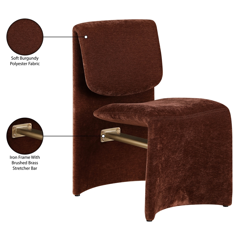 Meridian Furniture Slique Burgundy Performance Fabric Dining Chair (Set of 2)