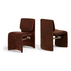 Meridian Furniture Slique Burgundy Performance Fabric Dining Chair (Set of 2)