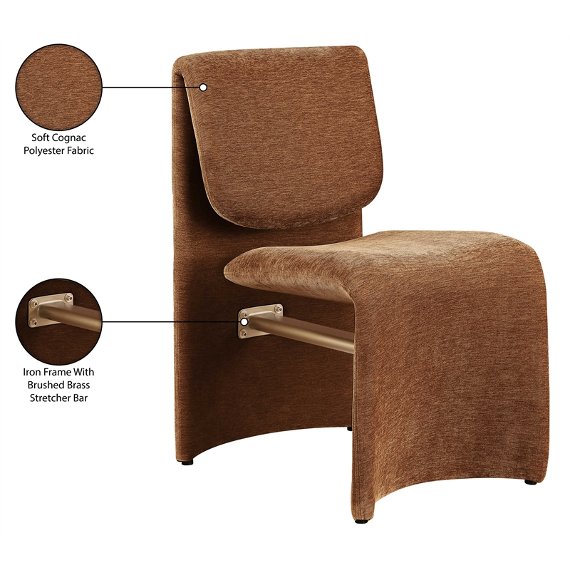 Meridian Furniture Slique Cognac Performance Fabric Dining Chair (Set of 2)