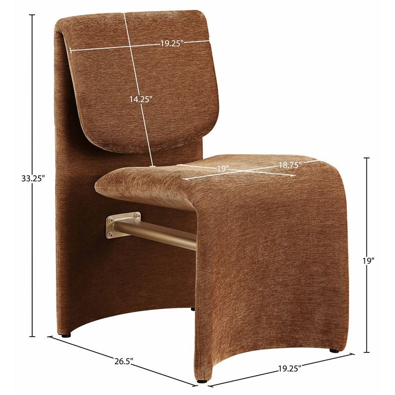 Meridian Furniture Slique Cognac Performance Fabric Dining Chair (Set of 2)