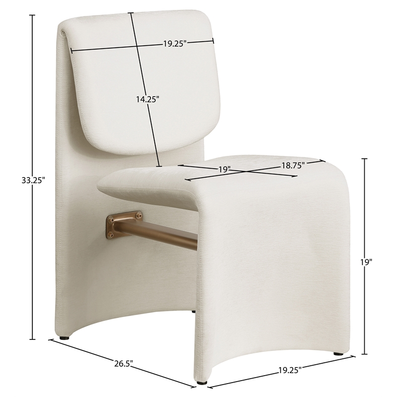Meridian Furniture Slique Cream Performance Fabric Dining Chair (Set of 2)