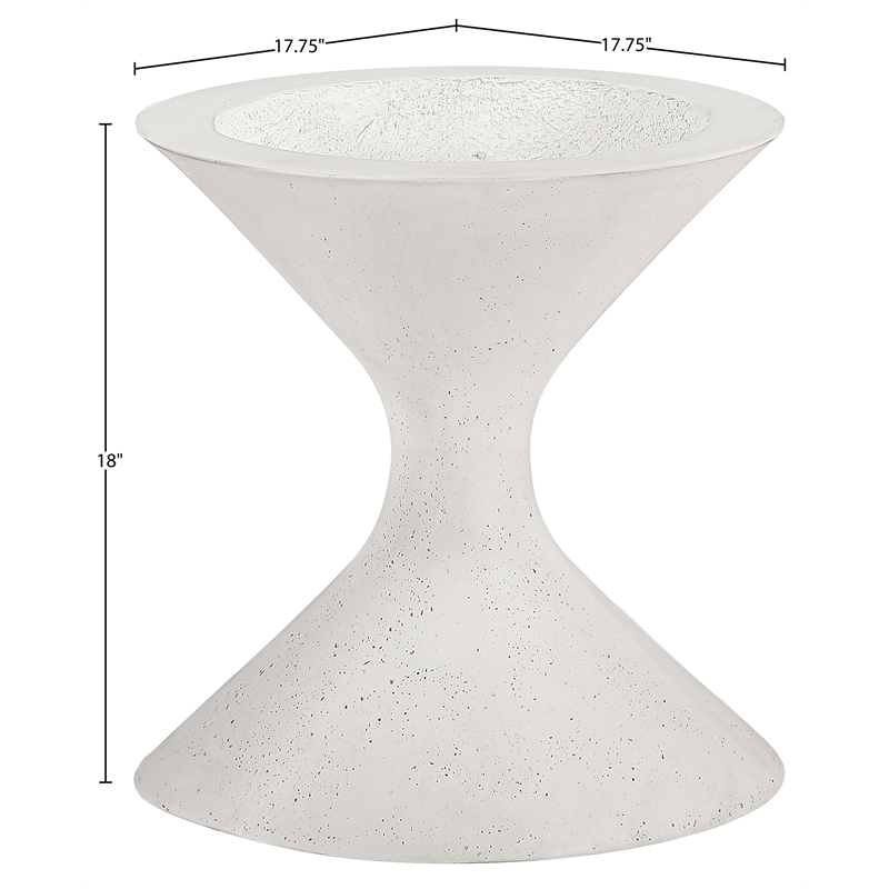 Meridian Furniture Vessa Cream Indoor / Outdoor Concrete Planter
