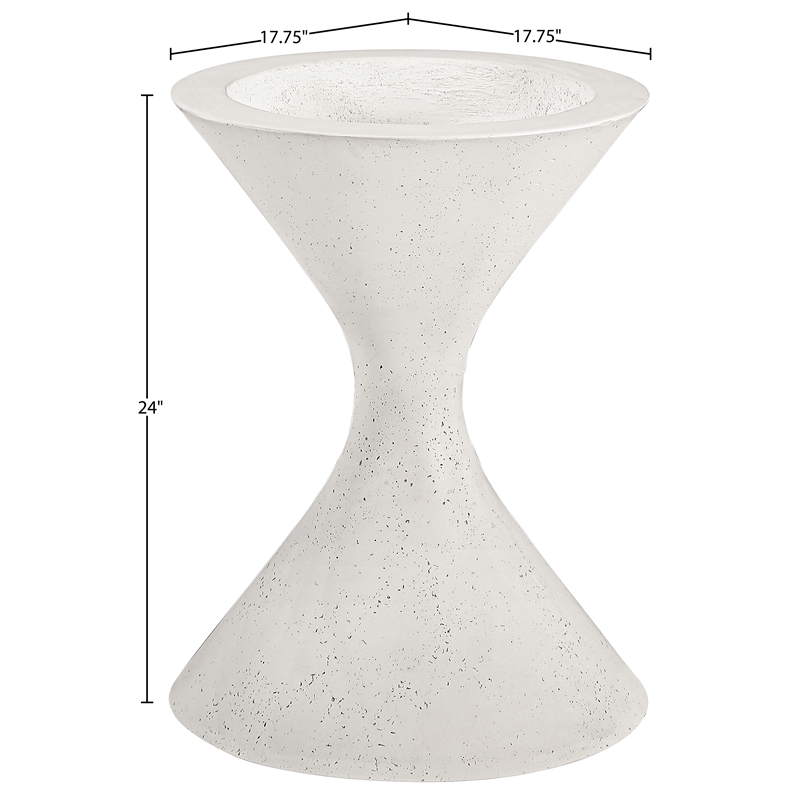 Meridian Furniture Vessa Cream Indoor / Outdoor Concrete Planter