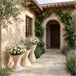 Meridian Furniture Vessa Cream Indoor / Outdoor Concrete Planter