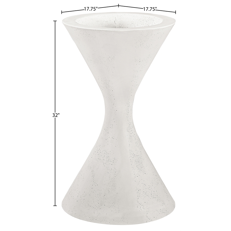Meridian Furniture Vessa Cream Indoor / Outdoor Concrete Planter