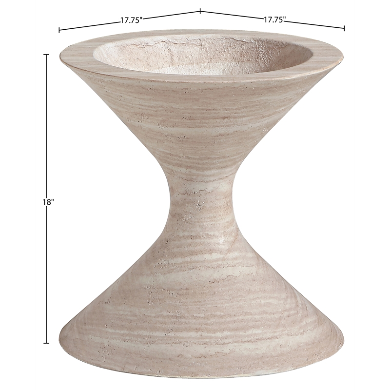 Meridian Furniture Vessa Travertine Indoor / Outdoor Concrete Planter