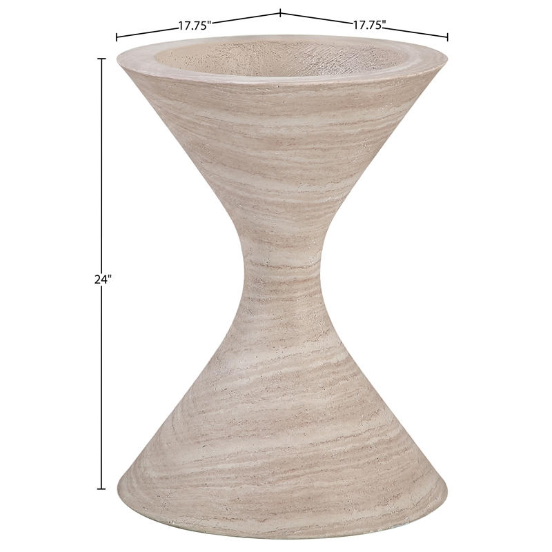 Meridian Furniture Vessa Travertine Indoor / Outdoor Concrete Planter