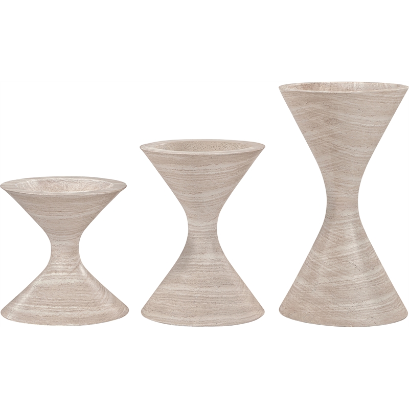 Meridian Furniture Vessa Travertine Indoor / Outdoor Concrete Planter
