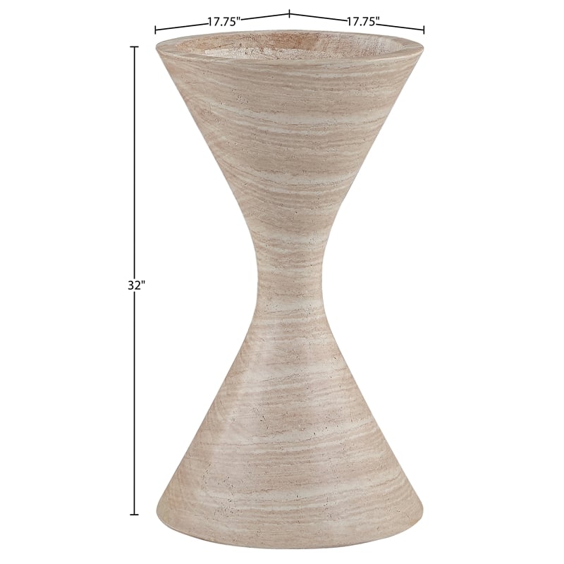 Meridian Furniture Vessa Travertine Indoor / Outdoor Concrete Planter