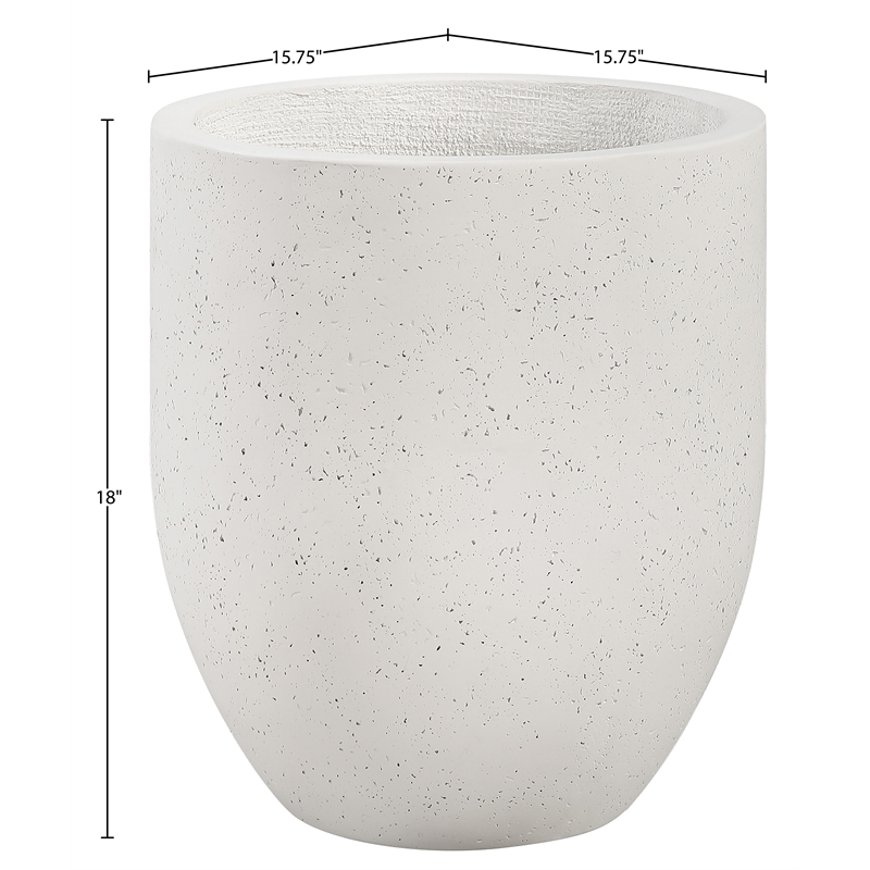 Meridian Furniture Florique Cream Indoor / Outdoor Concrete Planter