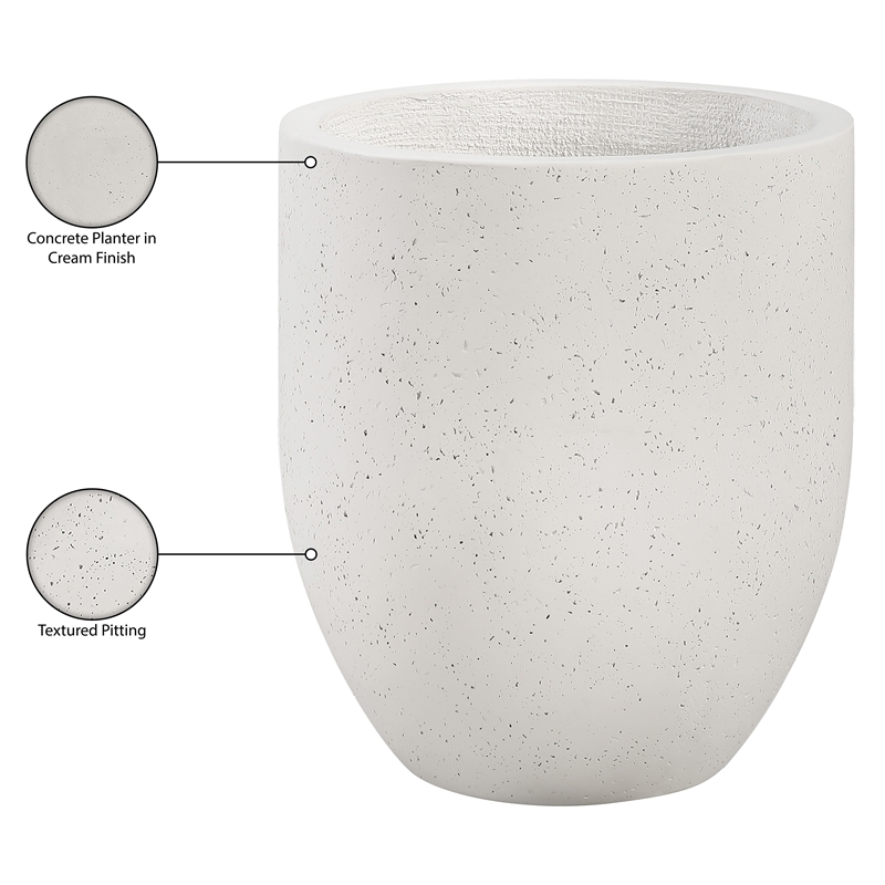 Meridian Furniture Florique Cream Indoor / Outdoor Concrete Planter
