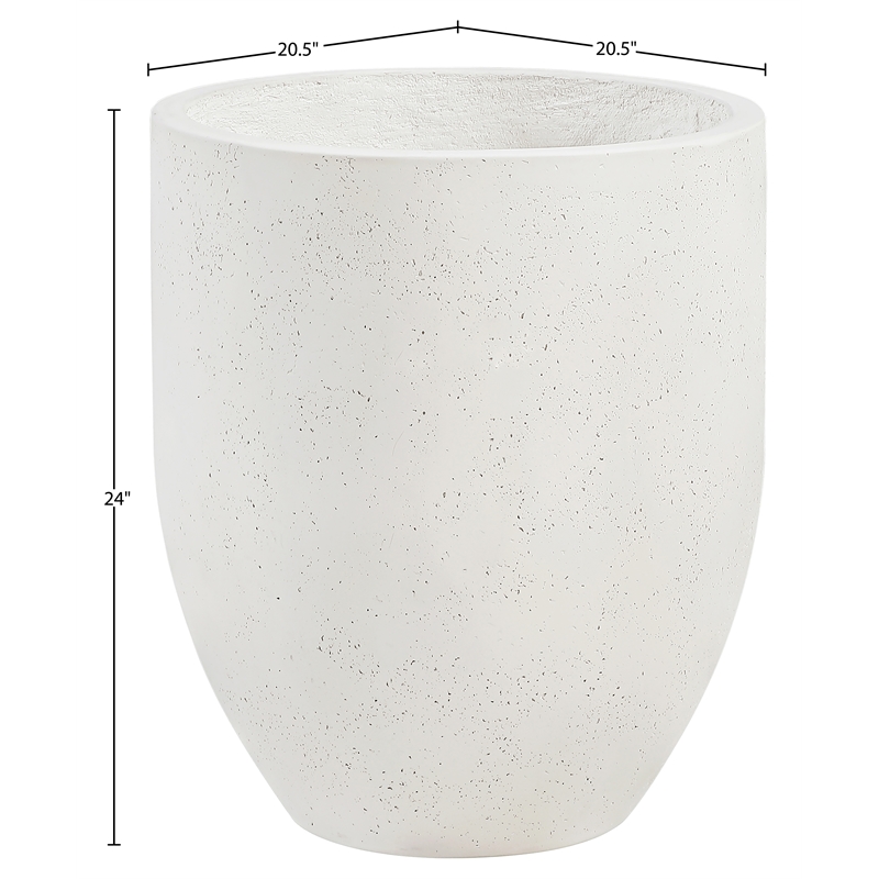 Meridian Furniture Florique Cream Indoor / Outdoor Concrete Planter