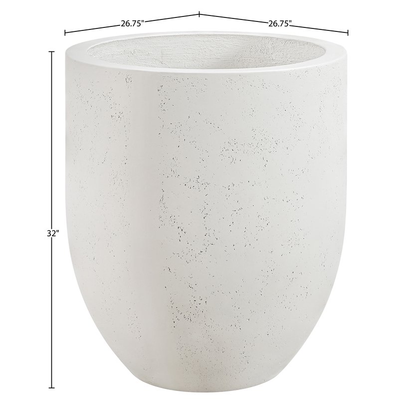 Meridian Furniture Florique Cream Indoor / Outdoor Concrete Planter