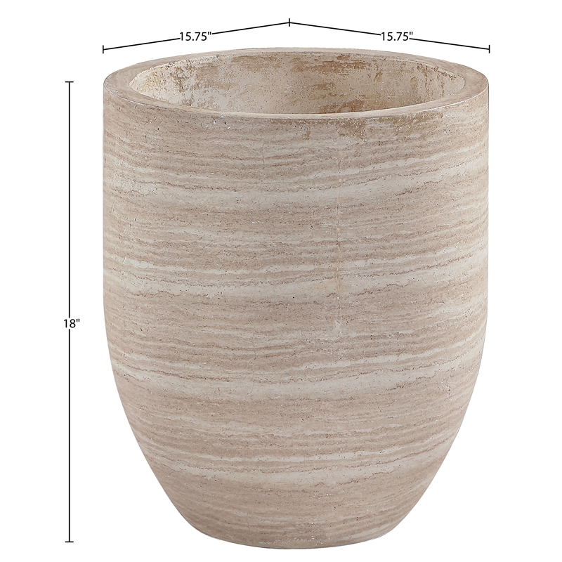 Meridian Furniture Florique Travertine Indoor / Outdoor Concrete Planter