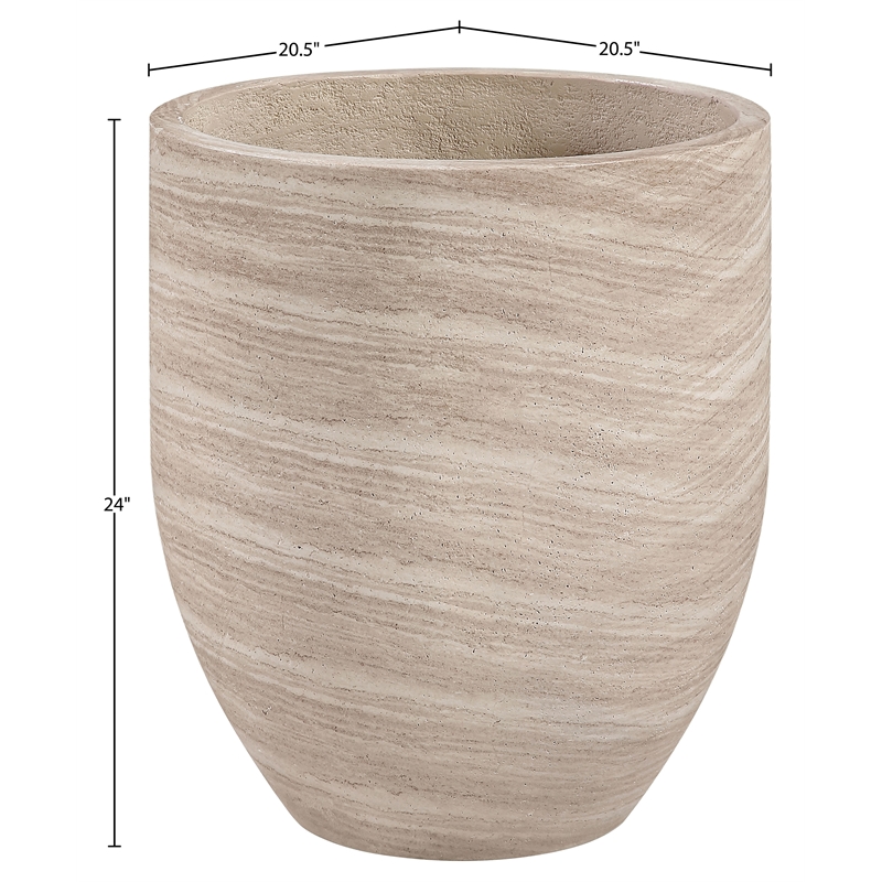 Meridian Furniture Florique Travertine Indoor / Outdoor Concrete Planter