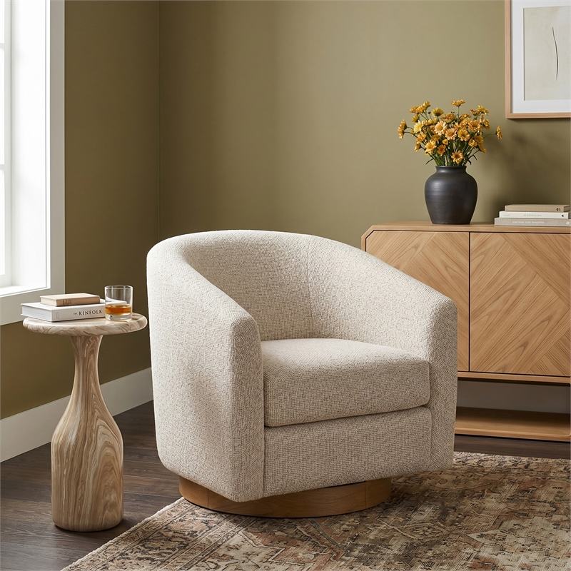 Meridian Furniture Modra Beige Performance Fabric Swivel Accent Chair