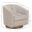 Meridian Furniture Modra Beige Performance Fabric Swivel Accent Chair