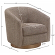 Meridian Furniture Modra Brown Performance Fabric Swivel Accent Chair