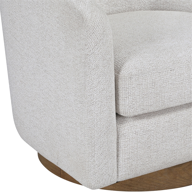 Meridian Furniture Modra Cream Performance Fabric Swivel Accent Chair