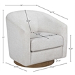 Meridian Furniture Modra Cream Performance Fabric Swivel Accent Chair