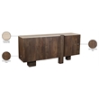 Meridian Furniture Pietra Brown Travertine And Mango Wood Sideboard / Buffet