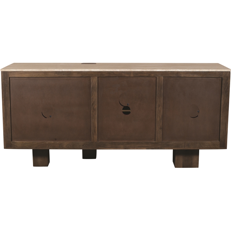 Meridian Furniture Pietra Brown Travertine And Mango Wood Sideboard / Buffet