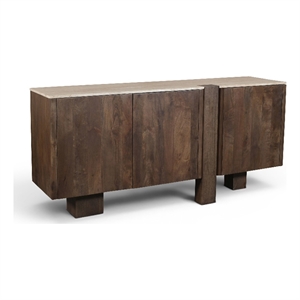 Meridian Furniture Pietra Brown Travertine And Mango Wood Sideboard / Buffet