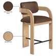 Meridian Furniture Cedra Brown Velvet Performance Fabric Counter Stool
