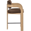 Meridian Furniture Cedra Brown Velvet Performance Fabric Counter Stool