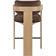 Meridian Furniture Cedra Brown Velvet Performance Fabric Counter Stool