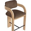 Meridian Furniture Cedra Brown Velvet Performance Fabric Counter Stool