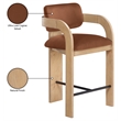 Meridian Furniture Cedra Cognac Velvet Performance Fabric Counter Stool