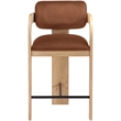 Meridian Furniture Cedra Cognac Velvet Performance Fabric Counter Stool