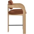 Meridian Furniture Cedra Cognac Velvet Performance Fabric Counter Stool