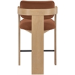 Meridian Furniture Cedra Cognac Velvet Performance Fabric Counter Stool