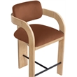 Meridian Furniture Cedra Cognac Velvet Performance Fabric Counter Stool