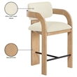 Meridian Furniture Cedra Cream Velvet Performance Fabric Counter Stool