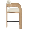 Meridian Furniture Cedra Cream Velvet Performance Fabric Counter Stool