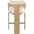 Meridian Furniture Cedra Cream Velvet Performance Fabric Counter Stool