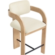 Meridian Furniture Cedra Cream Velvet Performance Fabric Counter Stool