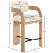 Meridian Furniture Cedra Cream Velvet Performance Fabric Counter Stool