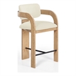 Meridian Furniture Cedra Cream Velvet Performance Fabric Counter Stool