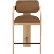 Meridian Furniture Cedra Saddle Velvet Performance Fabric Counter Stool