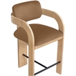 Meridian Furniture Cedra Saddle Velvet Performance Fabric Counter Stool