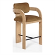 Meridian Furniture Cedra Saddle Velvet Performance Fabric Counter Stool