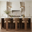Meridian Furniture Cedra Beige Velvet Performance Fabric Counter Stool