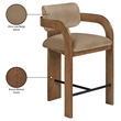Meridian Furniture Cedra Beige Velvet Performance Fabric Counter Stool