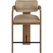 Meridian Furniture Cedra Beige Velvet Performance Fabric Counter Stool