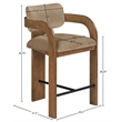 Meridian Furniture Cedra Beige Velvet Performance Fabric Counter Stool